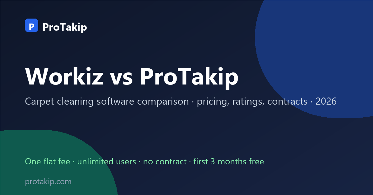 Workiz vs ProTakip: carpet cleaning software comparison, 2026
