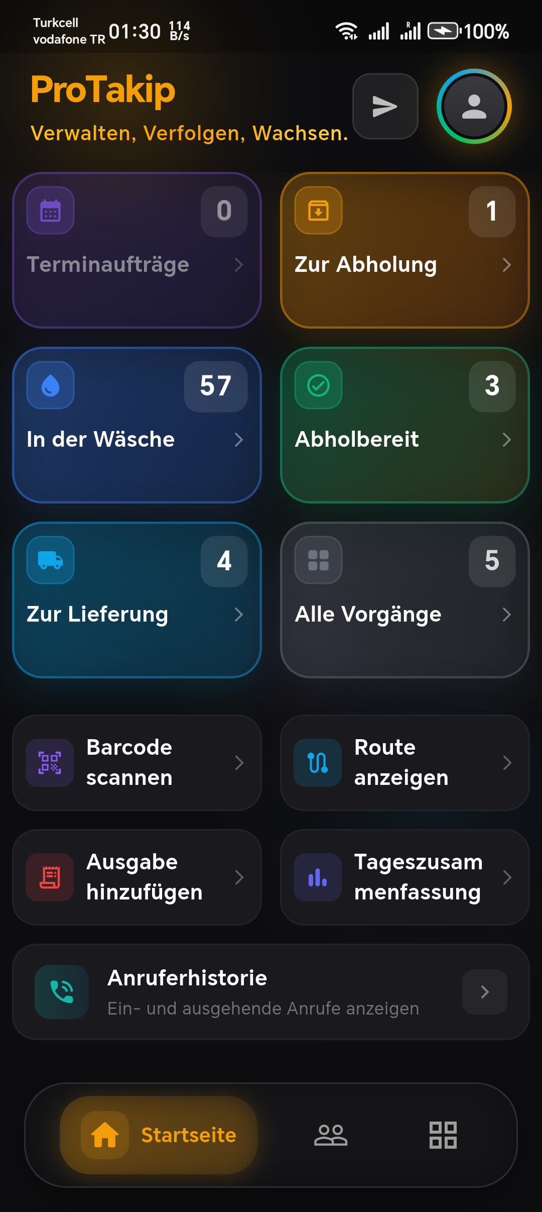 ProTakip mobile App — Auftrags-, Kunden- und Lieferverwaltung