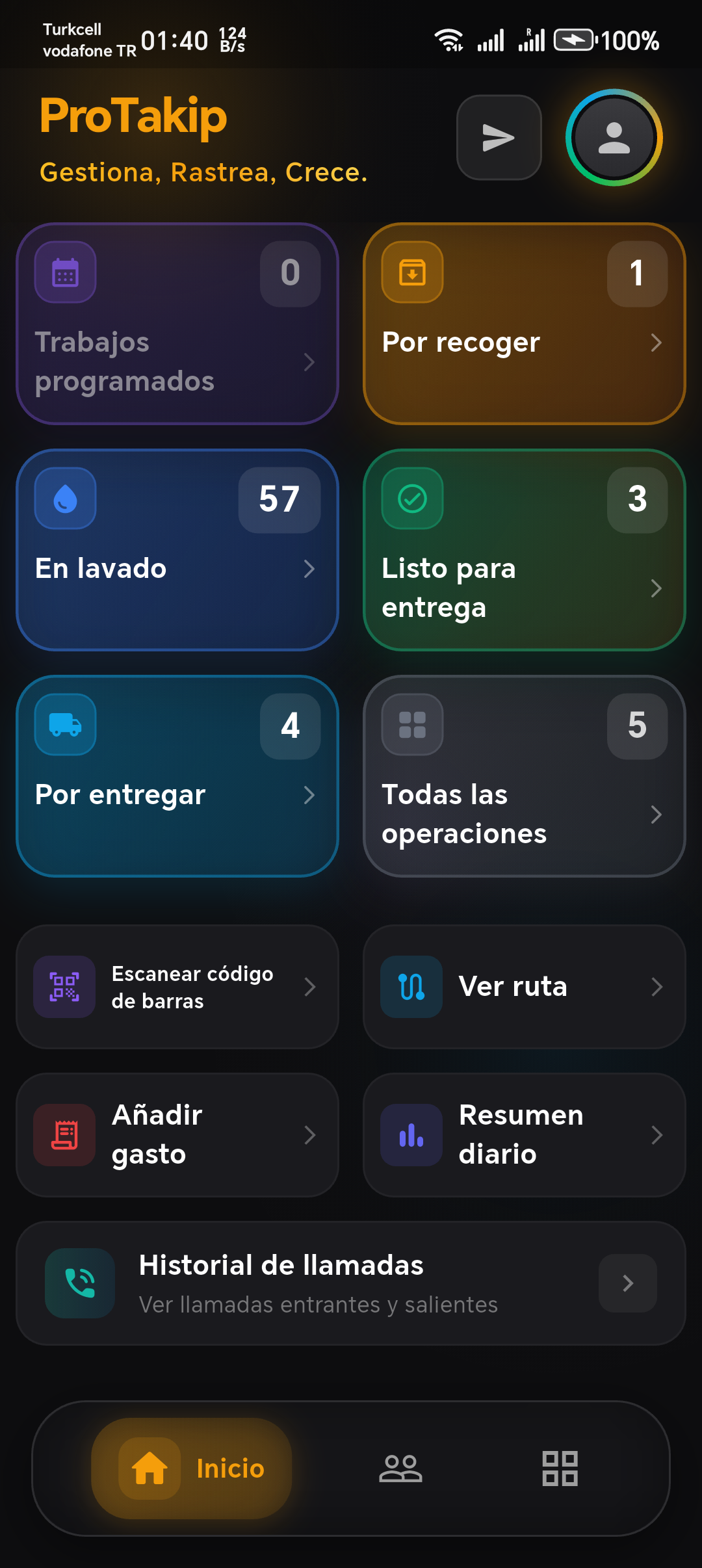 Aplicación ProTakip — gestión de pedidos, clientes y entregas