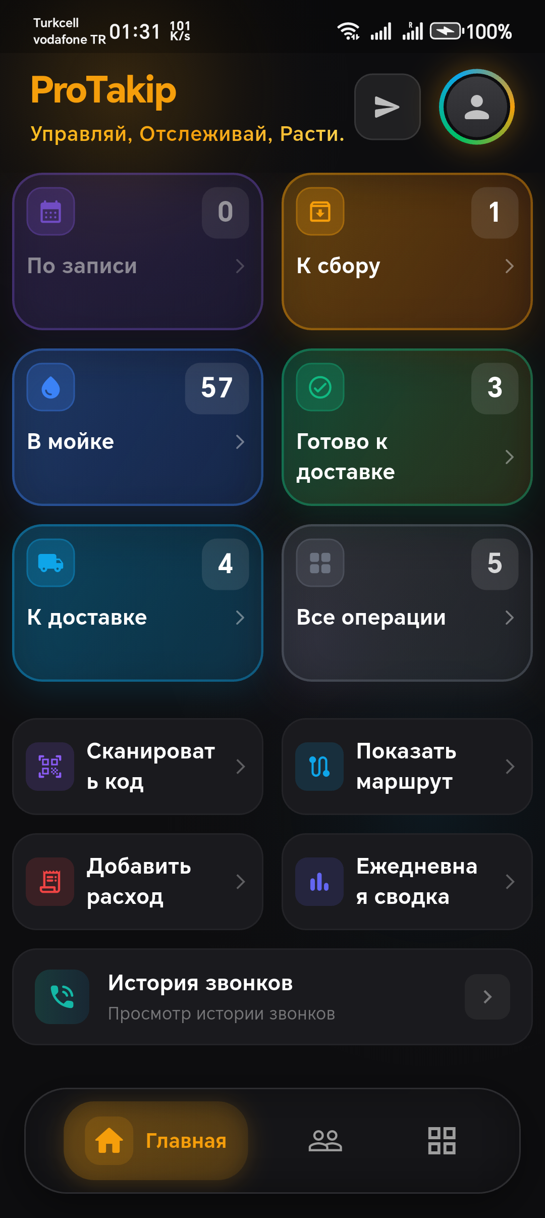 ProTakip мобильное приложение — управление заказами, клиентами и доставкой